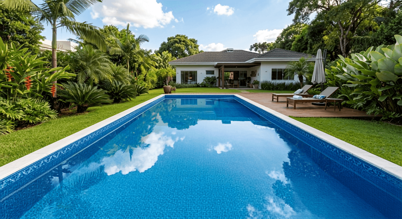 Piscina pronta com vinil novo